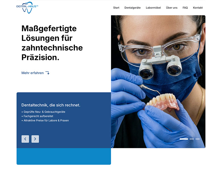 Vorschaugrafik der Dental-Haus 76 Website