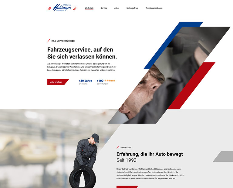 Vorschaugrafik der KFZ-Service Hübinger Website