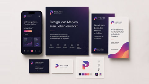 Modernes Design Mockup für UI UX Design, App Entwicklung, Branding und Logo Gestaltung