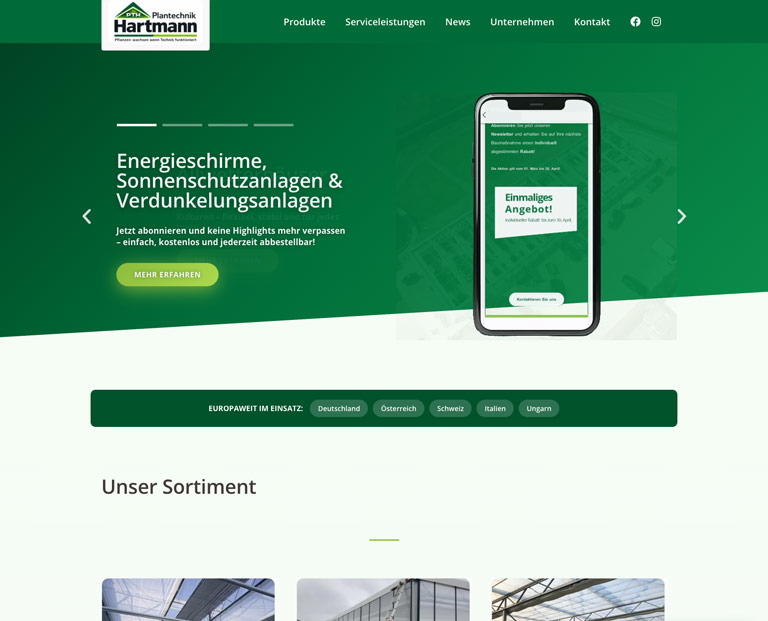 Vorschaugrafik der Plantechnik Hartmann Website